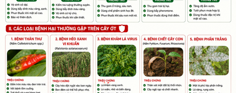SÂU - BỆNH HẠI ỚT VÀ CÁCH PHÒNG TRỪ