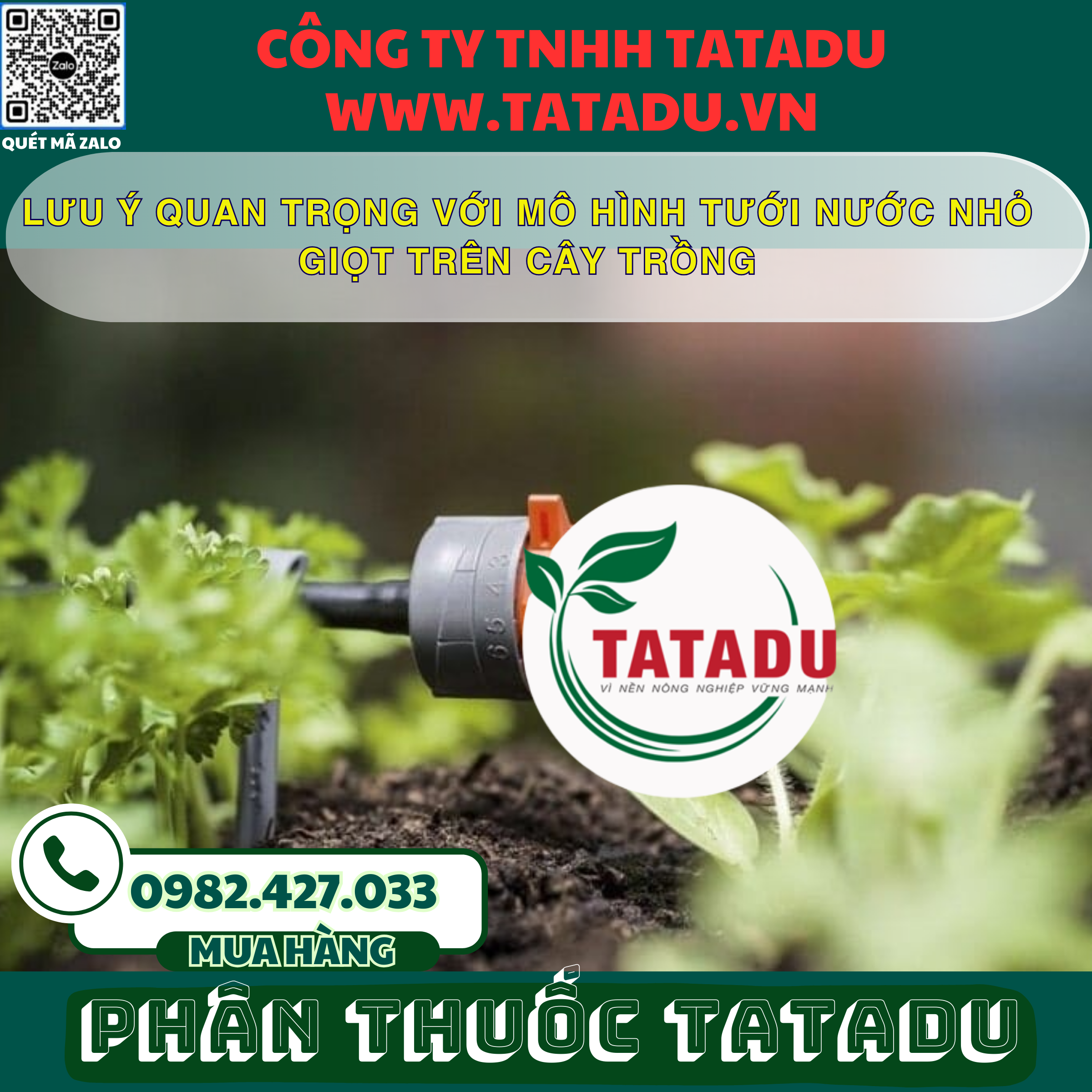 LUU Y QUAN TRONG VOI MO HINH TUOI NUOC NHO GIOT TREN CAY TRONG