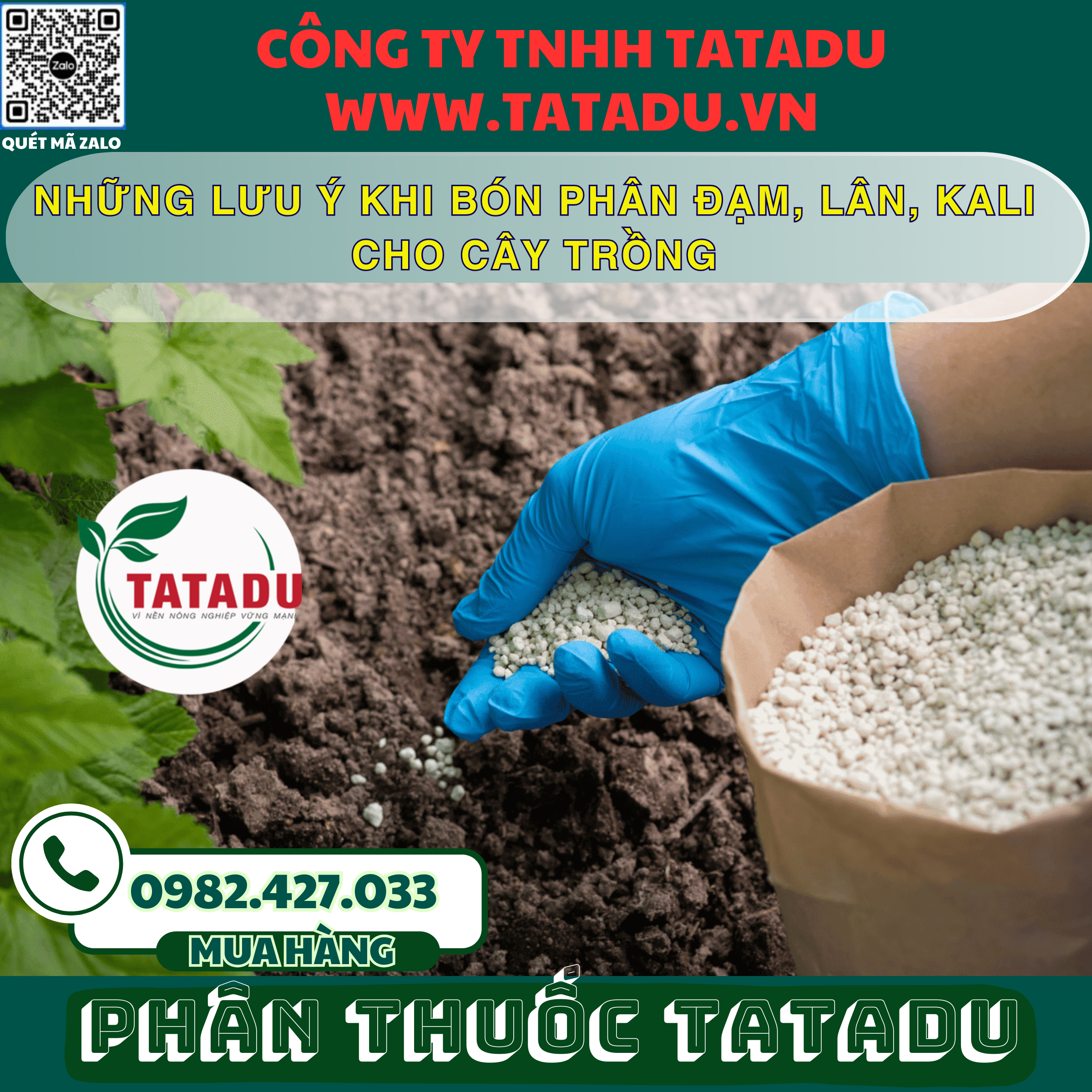 NHUNG LUU Y KHI BON PHAN DAM LAN KALI CHO CAY TRONG