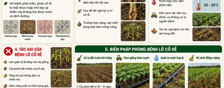 BỆNH LỞ CỔ RỄ Ở CÂY CÀ CHUA