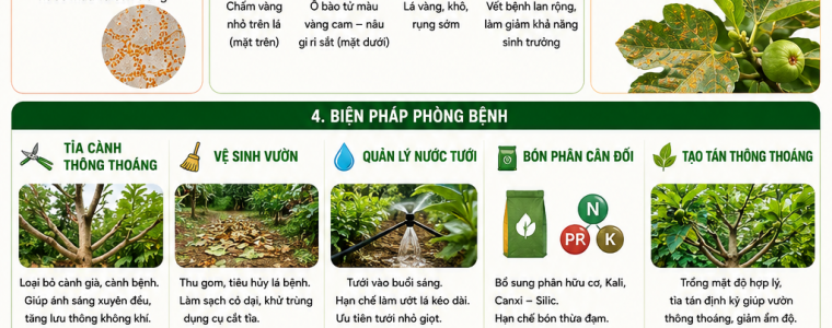 ĐẨY LÙI BỆNH RỈ SẮT TRÊN CÂY SUNG MỸ