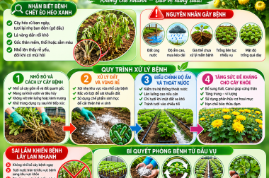 QUY TRÌNH XỬ LÝ BỆNH CHẾT ẺO HÉO XANH TRÊN CÂY HOA CÚC