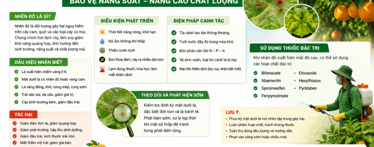 PHÒNG TRỪ NHỆN ĐỎ TRÊN CÂY CAM