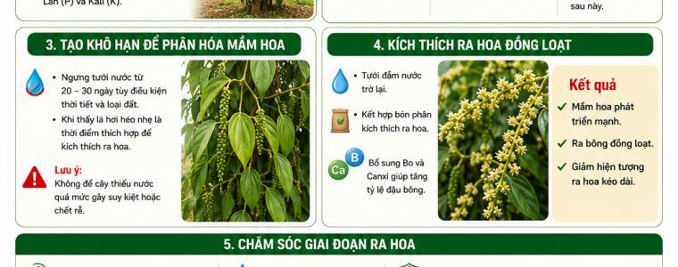 KÍCH HOA CHO CÂY HỒ TIÊU