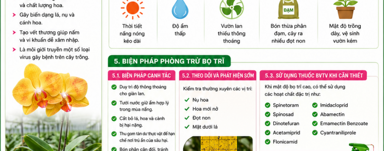 BIỆN PHÁP PHÒNG TRỪ BỌ TRĨ TRÊN CÂY HOA LAN