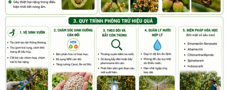 QUY TRÌNH ĐẨY LÙI SÂU ĐỤC CUỐNG VẢI