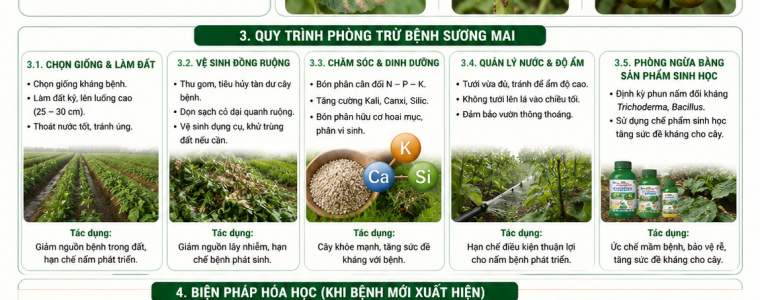 QUY TRÌNH PHÒNG TRỪ BỆNH SƯƠNG MAI TRÊN CÂY CÀ CHUA