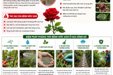 BIỆN PHÁP PHÒNG TRỪ BỆNH MỐC XÁM Ở HOA HỒNG ĐỎ