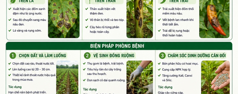 NGUYÊN NHÂN VÀ BIỆN PHÁP TRỪ BỆNH SƯƠNG MAI TRÊN CÂY ỚT