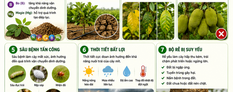 NGUYÊN NHÂN NÀO KHIẾN TRÁI MÍT KHÔNG LỚN ĐƯỢC?