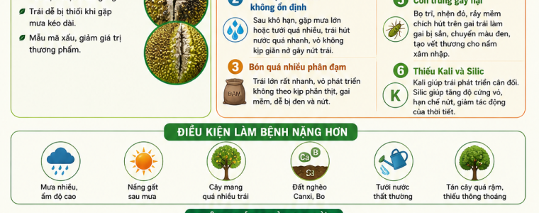 TẠI SAO KHI TRÁI NHỎ MÍT TRÁI XANH ĐẸP NHƯNG LỚN LÊN LẠI CÓ HIỆN TƯỢNG ĐEN GAI TRÁI, NỨT TRÁI?