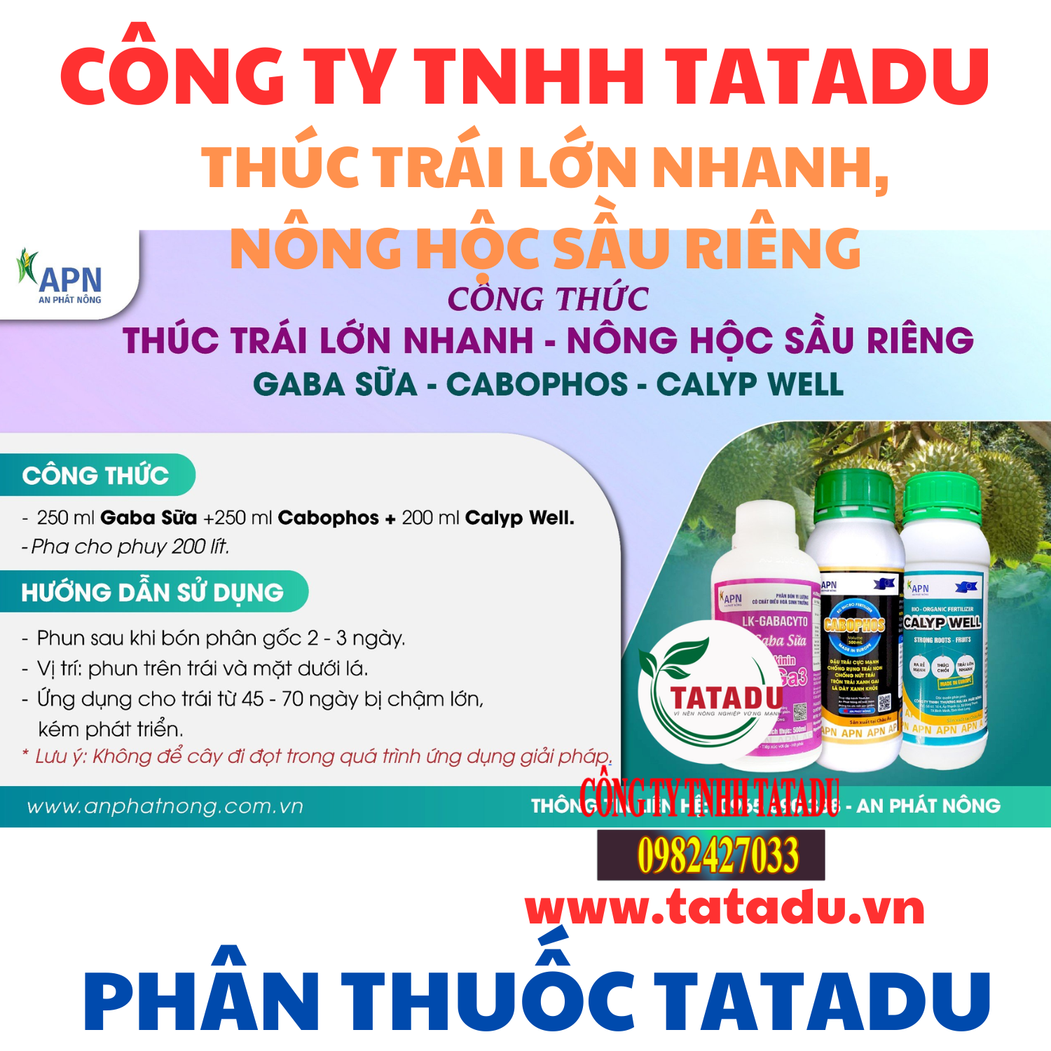 THUC TRAI LON NHANH NONG HOC SAU RIENG