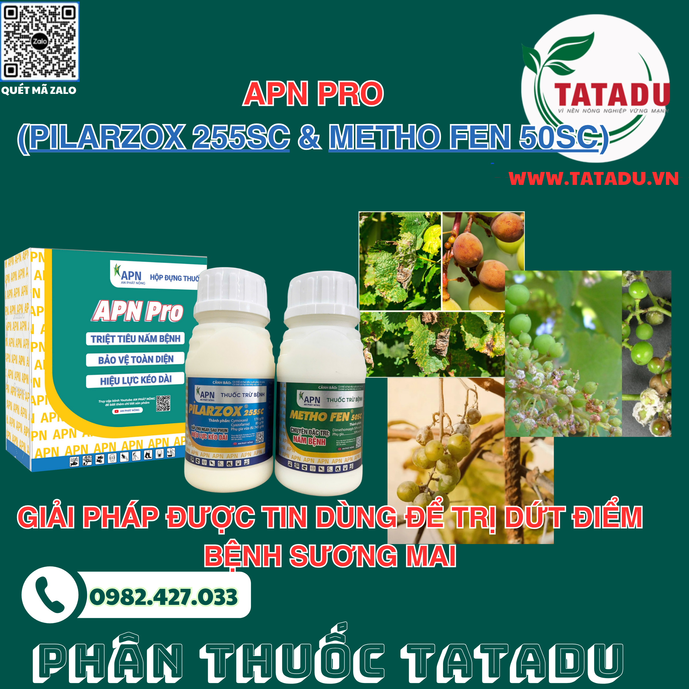 APN PRO Pilarzox 255SC Metho Fen 50SC TRU BENH SUONG MAI TREN NHO