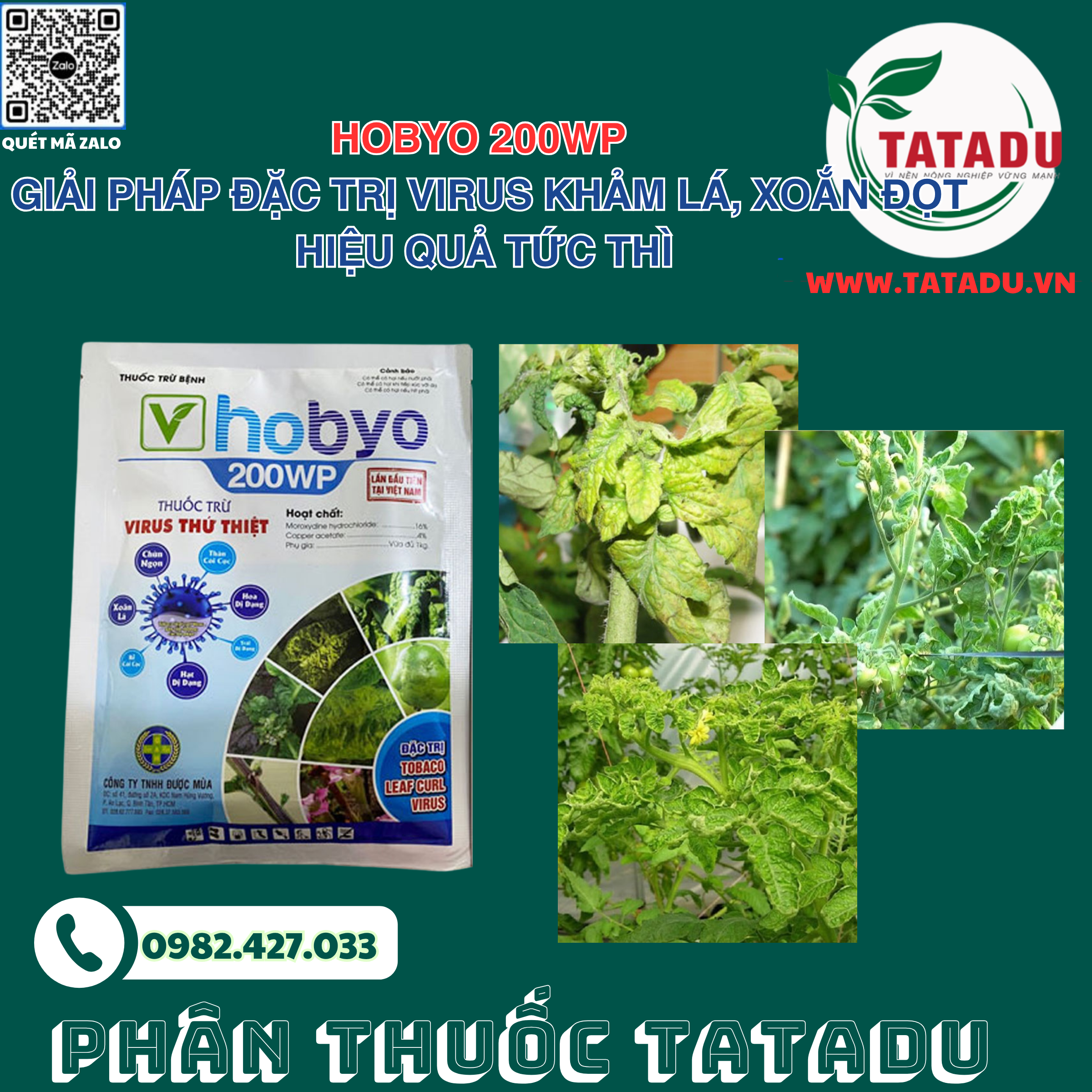 HOBYO 200WP GIAI PHAP DAC TRI VIRUS KHAM LA XOAN DOT HIEU QUA TUC THI