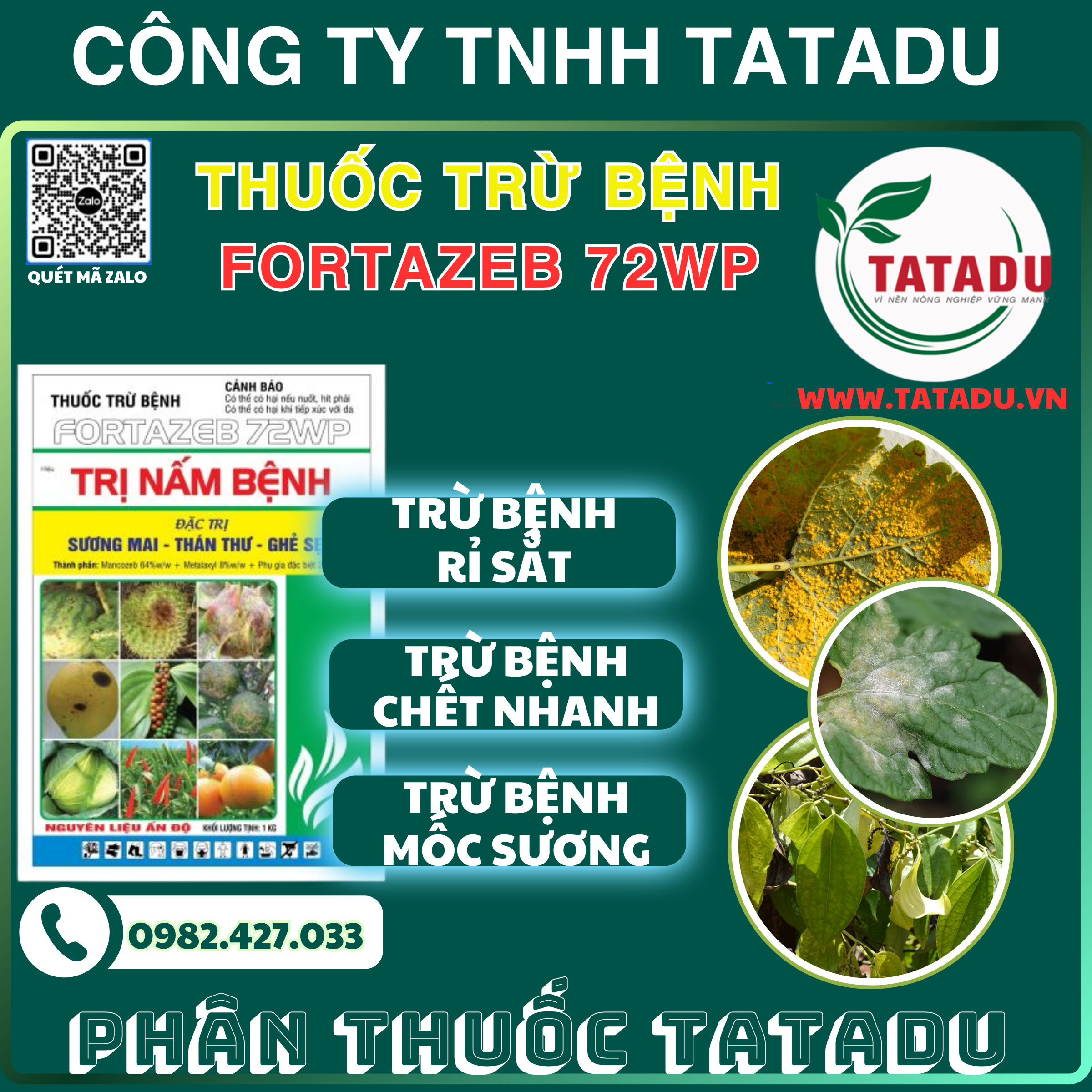 FORTAZEB 72WP TRU BENH RI SAT CHET NHANH MOC SUONG FORTAZEB 72WP TRU BENH RI SAT CHET NHANH MOC SUONG