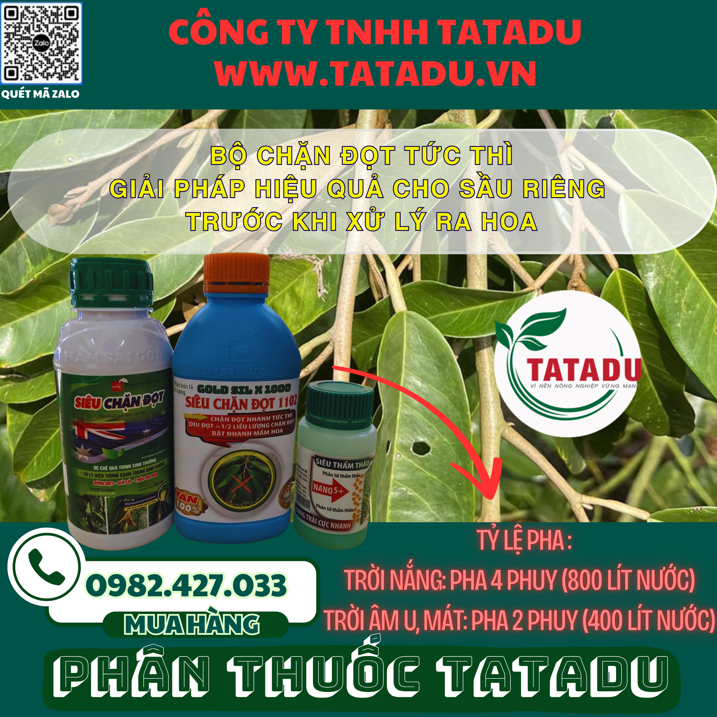 BO CHAN DOT TUC THI GIAI PHAP HIEU QUA CHO SAU RIENG TRUOC KHI XU LY RA HOA
