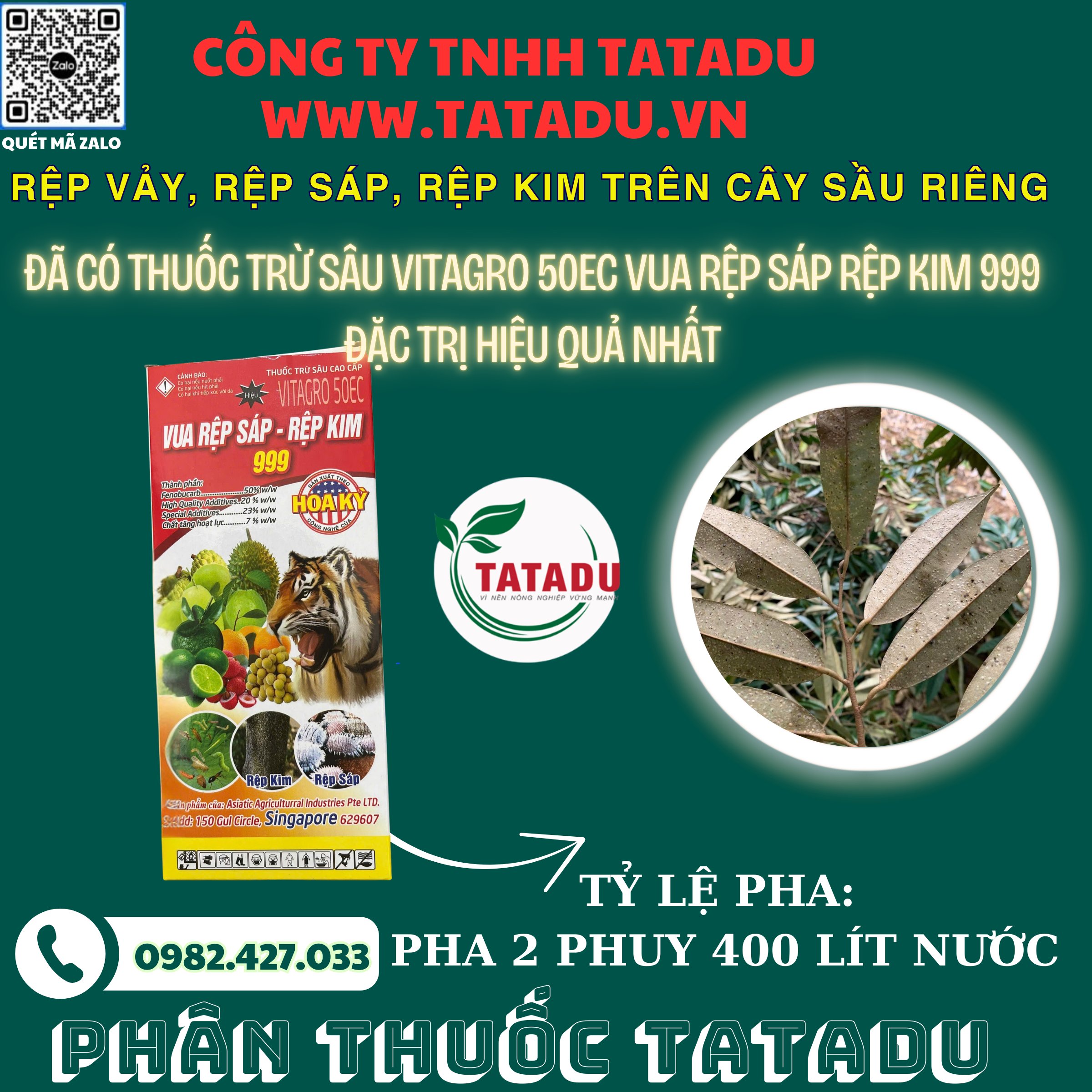 REP VAY REP SAP REP KIM TREN CAY SAU RIENG DA CO THUOC TRU SAU VITAGRO 50EC DAC TRI HIEU QUA NHAT