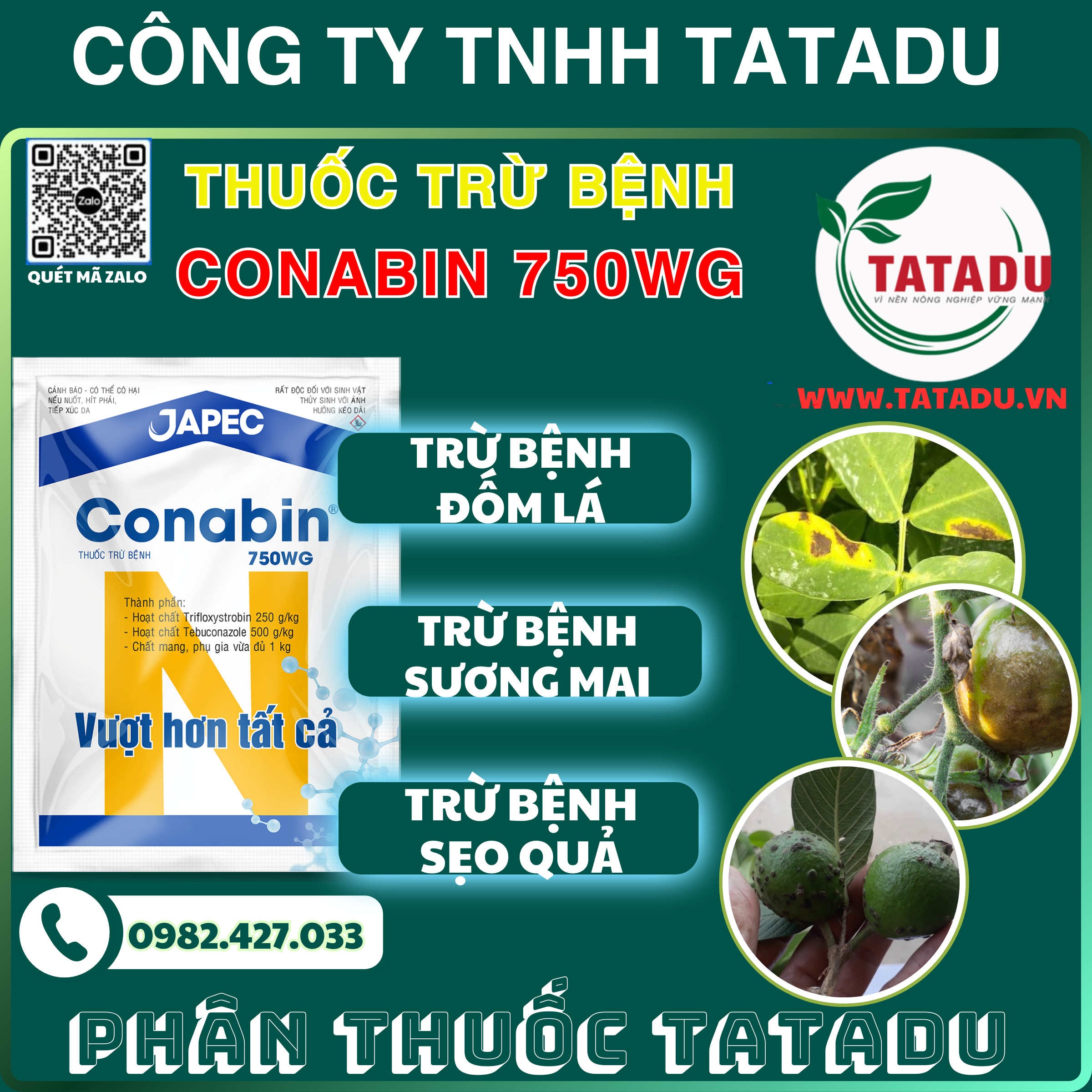 CONABIN 750WG TRU BENH DOM LA SUONG MAI SEO QUA CONABIN 750WG TRU BENH DOM LA SUONG MAI SEO QUA