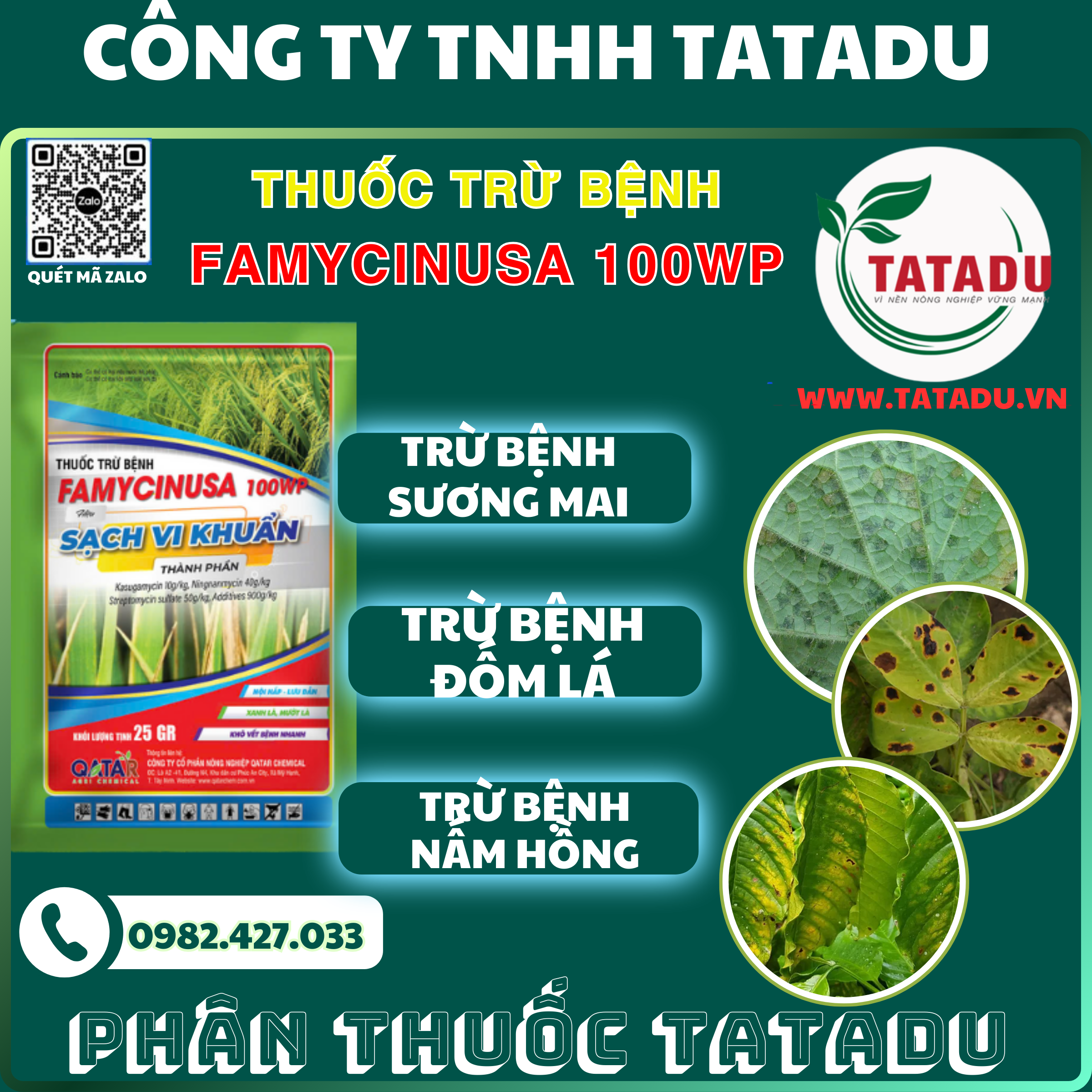 FAMYCINUSA 100WP TRU BENH SUONG MAI DOM LA NAM HONG QUATAR FAMYCINUSA 100WP TRU BENH SUONG MAI DOM LA NAM HONG QUATAR