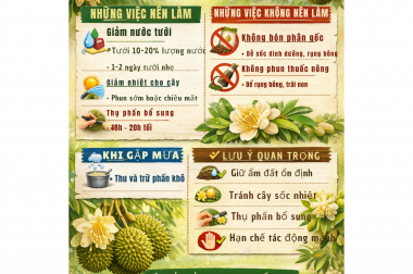 SẦU RIÊNG XỔ NHỤY NÊN VÀ KHÔNG NÊN LÀM GÌ? NHÀ VƯỜN CẦN BIẾT ĐỂ ĐẬU TRÁI CAO