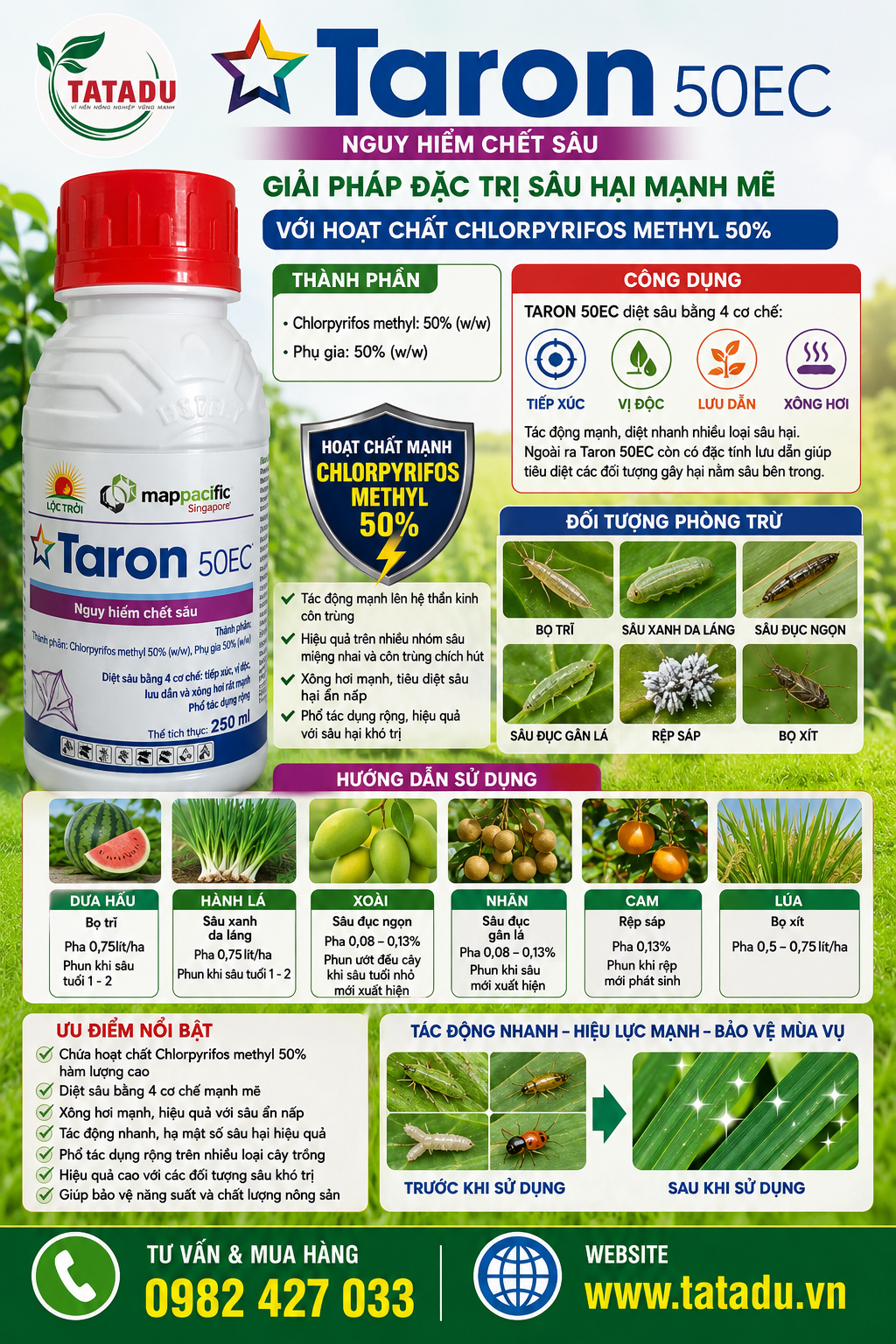 TARON 50EC – GIẢI PHÁP ĐẶC TRỊ SÂU HẠI MẠNH MẼ TARON 50EC – GIẢI PHÁP ĐẶC TRỊ SÂU HẠI MẠNH MẼ