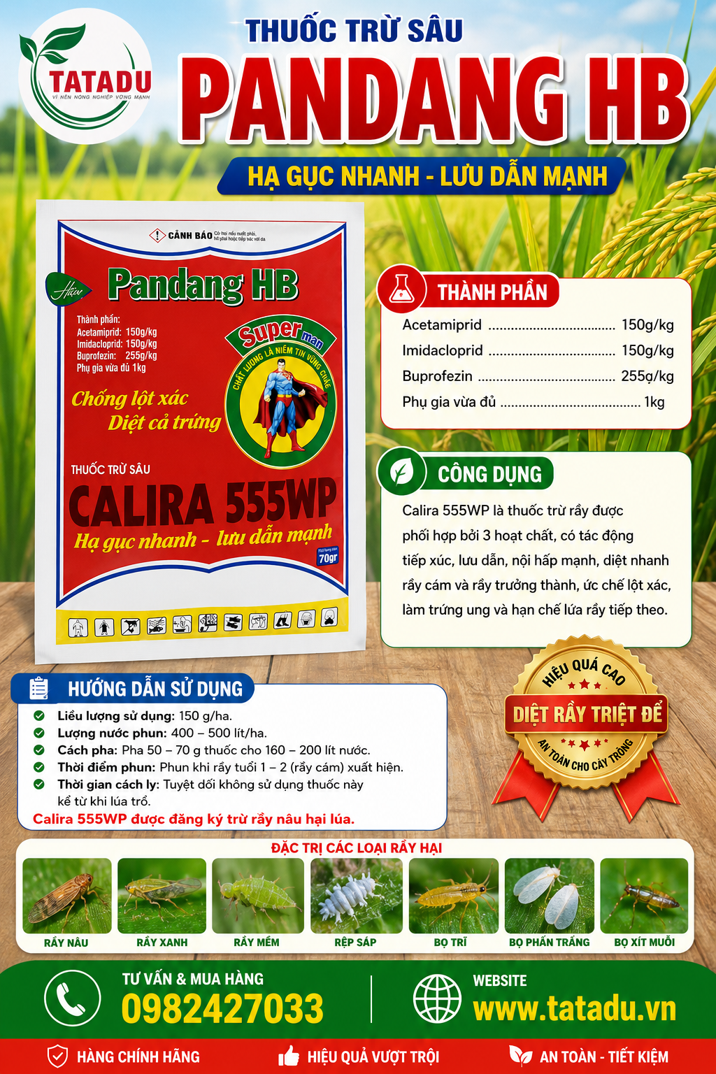 PANDANG HB THUOC TRU SAU CALIRA 555WP PANDANG HB THUOC TRU SAU CALIRA 555WP