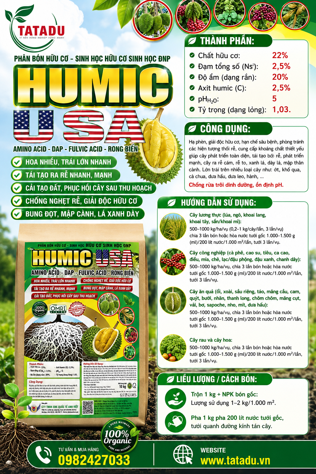 HUMIC USA BAO 10KG HUMIC USA BAO 10KG