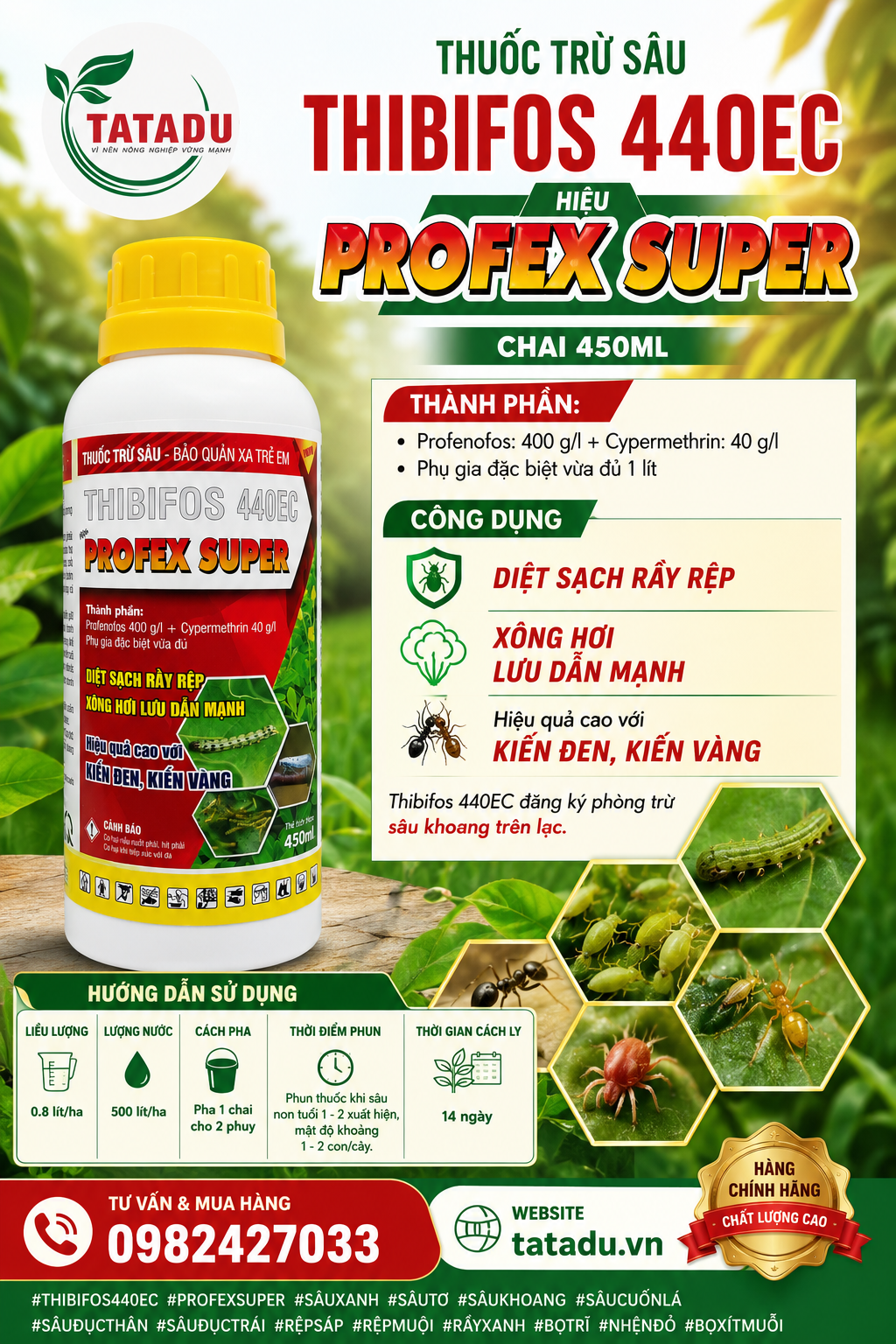 THUOC TRU SAU THIBIFOS 440EC HIEU PROFEX SUPER THUOC TRU SAU THIBIFOS 440EC HIEU PROFEX SUPER