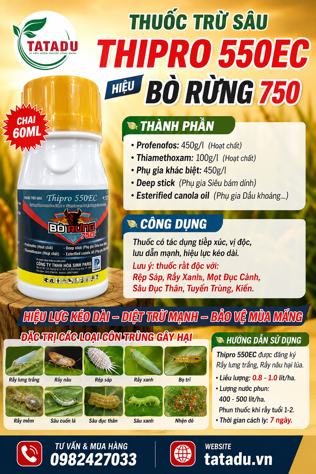 THUOC TRU SAU THIPRO 550EC HIEU BO RUNG 750 THUOC TRU SAU THIPRO 550EC HIEU BO RUNG 750